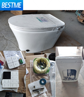 Siège de toilette intelligent chauffant avec capteur d'intérieur, en céramique, à siphon en S, pour toilettes de luxe de villa