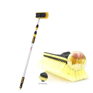 Brosse de nettoyage télescopique en aluminium étanche de 3 m pour caravanes, bateaux et bus, avec brosse à poils doux pour vitres - Product Image 1