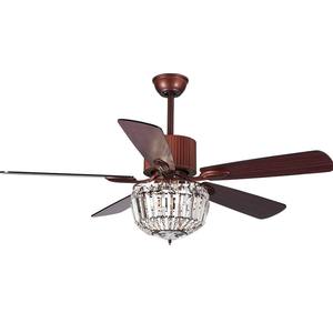 Ventilador de techo con control remoto de 52 pulgadas, cristal+ hierro, con luces LED - Product Image 1