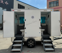 Remorque de salle de bain de luxe en acier portable à 2 places avec climatisation, design moderne pour la maison, le bureau et les activités commerciales