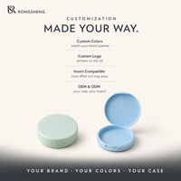 Boîte compacte personnalisée à couvercle rabattable rond, emballage simple couche, boîte à poudre vide, conteneur à blush en plastique vide