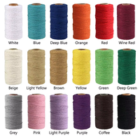 Prix de gros coloré mur décoratif macramé cordon fait à la main 2mm coton tressé corde coton torsadé pour emballage de bricolage