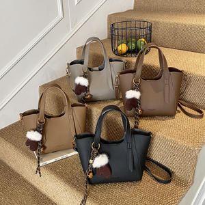 2026 Neue Mode Damen Schulter-Messenger-Tasche Große Kapazität Tragbare PU-Leder Bucket Bag Tote Bag Damenhandtasche mit Schal - Product Image 4