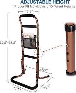 Bastones de Apoyo para Caminar LQX HEPO para Personas Mayores, Ayuda para el Equilibrio y la Movilidad Diaria con 4 Puntas, Barras de Apoyo para Inodoro para Ancianos - Product Image 6