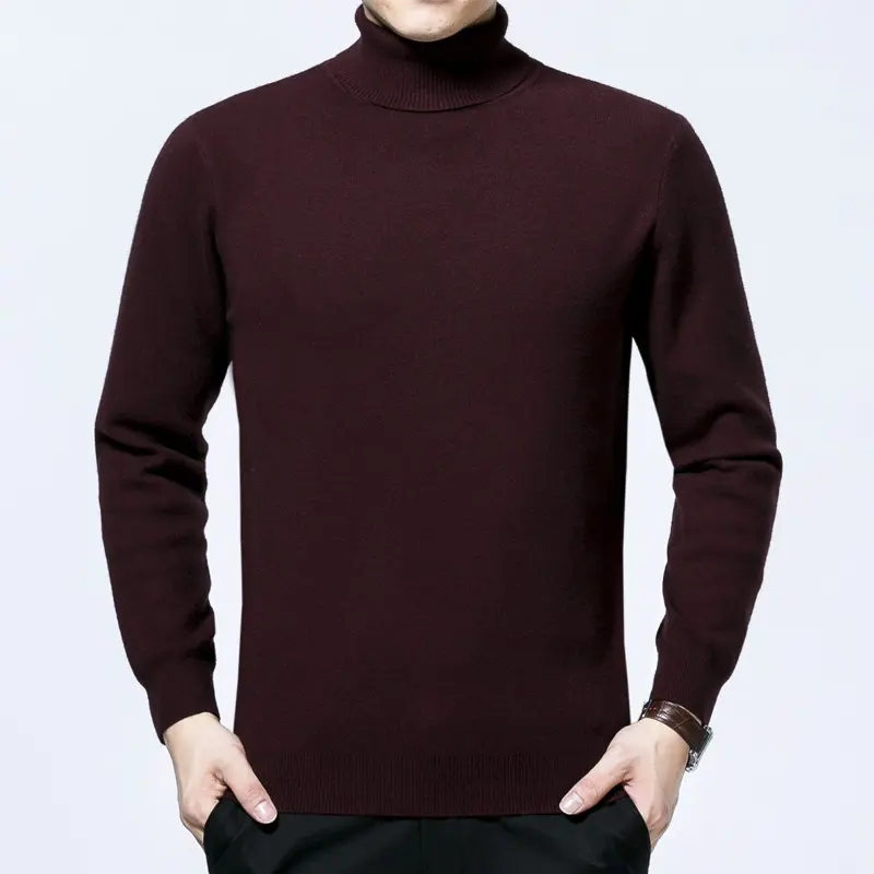 fashion thick style casual high collar pullover cashmere men sweater
