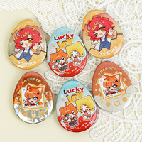 Badges et épingles personnalisés Vograce en fer forgé, en forme d'œuf, avec feuille métallisée en relief et paillettes holographiques