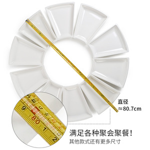 ชุดจานเสิร์ฟเมลามีนทรงกลมแบบแบ่งช่องสำหรับงานปาร์ตี้และงานเลี้ยง - Product Image 5