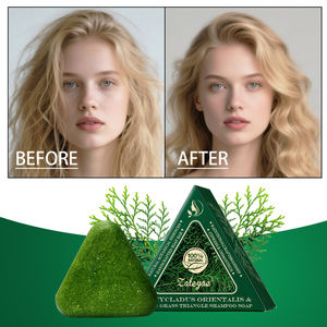 Zaleyae usplatycladus رجل أوراق عشب منعشة صابون زيت تحكم بالشامبو رقيق تنظيف أوراق السرو صابون عناية بالشعر - Product Image 3