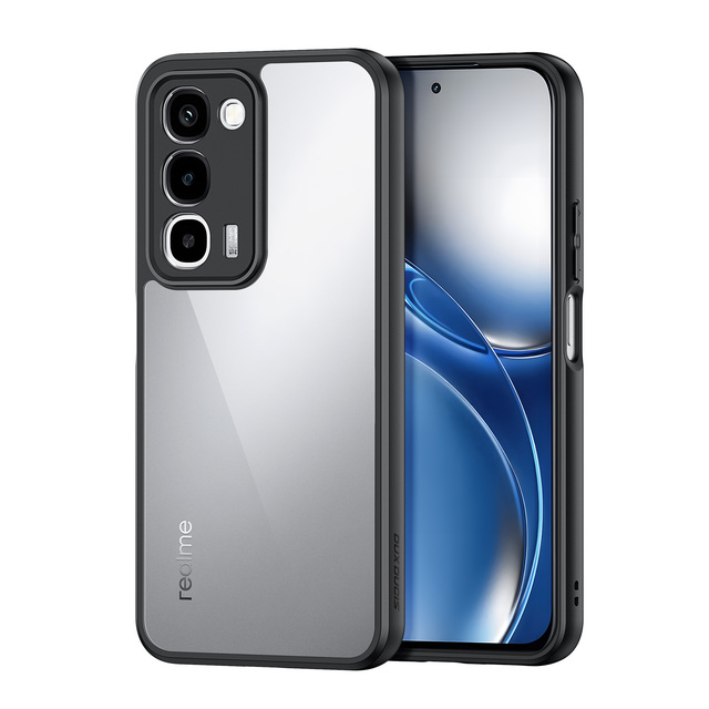 Minimalist Style Frosted Feel PC+TPU Shockproof Transparent Back Cover Phone Case for Realme P4R 5G and Realme C100 4G