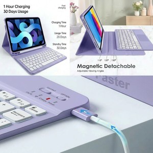 Funda con Teclado Inalámbrico Desmontable para Tablet Samsung Galaxy <span class=keywords><strong>Tab</strong></span> A9 de 8.7 Pulgadas, Funda Protectora con Soporte y Retroiluminación RGB Arcoíris - Product Image 2