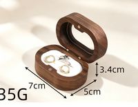 Boîte d'emballage pour bijoux en bois de noyer massif, boîte cadeau en bois pour boucles d'oreilles et bagues, pour le rangement et l'emballage de bijoux