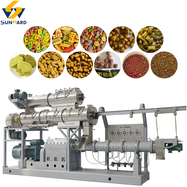 1-2ton/h High Capacity Automatic Floating Feed Fish Shrimp Feed Pellet Extruder Machine Pet Food Processing Line