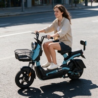 Vélo électrique léger en gros, moteur brushless 72V 800W, freins à disque hydrauliques 3 vitesses, batterie au plomb-acide
