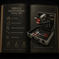 Ensemble d'outils à main professionnels en matériau CrV, 266 pièces, réparation automobile, jeu d'outils, clé hexagonale, tournevis, combinaisons multiples
