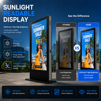 Sistema de Señalización Digital LCD para Restaurantes, Pantalla para Autoservicio de 55, 65 y 75 Pulgadas, Resistente al Agua, Menú Digital para Exteriores, Kiosco Tótem 4K, Reproductor de 2500 Nits