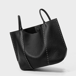 Bolso de Mano de Cuero Vacuno de Gran Capacidad, Estilo Casual, Forro de Poliéster, Bolso Tote de Cuero Genuino de Alta Calidad para Mujer - Product Image 3