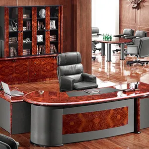 Modern office furniture desk MDF Wooden high tech Boss manager l shaped executive office desk