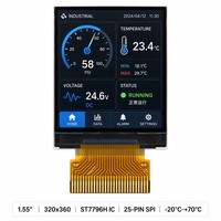 Modul LCD TFT A-Si 1,55 Inci G+F Layar Sentuh 2 Titik 320x360 Antarmuka 4SPI GORILLA GLASS 3 Lampu Latar LED Kecerahan 350cd/m