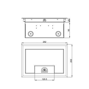 Caja de Suelo Empotrada de 2 Tomas con Puertos de Datos y Alimentación para Oficinas y Salas de Reuniones - Product Image 5