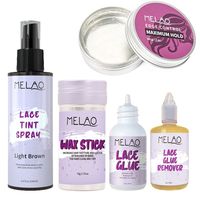 Colle et dissolvant pour perruques à dentelle transparente, fixation extrême, résistantes à l'eau, avec spray de fusion – Kit de colle à dentelle résistante à l'eau