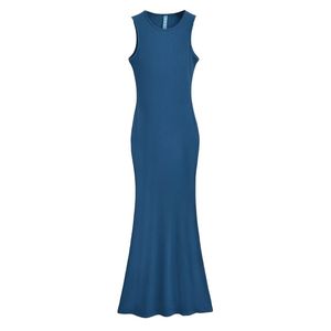 2023 Brown Solid Ribbed Sleeveless Tank Top Long Maxi Dress for Women Ladies Casual Summer Lounge Prom <strong>Wholesale</strong> <strong>Bulk</strong> <strong>Clothing</strong> - Product Image 5