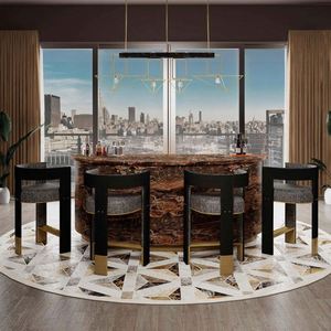 Haute <span class=keywords><strong>Couture</strong></span> Mobilier Décoration Entreprise Designs modernes Tabourets de bar Chaises hautes en velours - Product Image 5