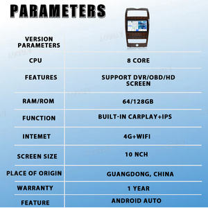 10 "autoradio pour Maserati Quattroport 2004-2012 Android écran tactile stéréo lecteur multimédia GPS Navigation sans fil carplay - Product Image 2