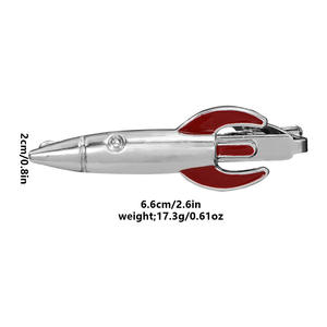 Fermacravatta in oro personalizzato lunetta in bianco High-End pilota aereo aereo fermacravatta con catena per gli uomini - Product Image 2