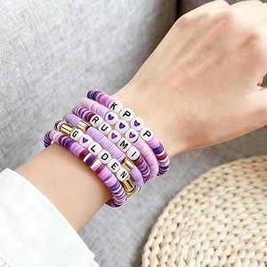 Bracelet tendance pour femme OLIVIA <span class=keywords><strong>RODRIGO</strong></span> en céramique et porcelaine violette, orné de perles en forme de cœur, thème album, pour l'export. - Product Image 2