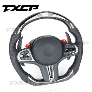 Volante in Fibra di Carbonio Compatibile con <span class=keywords><strong>BMW</strong></span> M2 M3 M4 M5 M6 X5M X6M G20 G38 G30 G01 G05 F10 F18 F02 F84 F80 F83 F81 F92 X1X4 X5 X2 X3 - Product Image 3