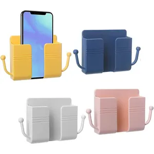 Multiple colors wall-mounted remote control mobile phone charging storage rack storage basket storage box