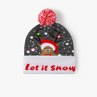 Cappello di Natale Berretto Berretto LED Berretto in maglia invernale Cappelli da neve Cappello per Festa di Natale per adulti