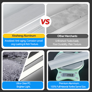 Profilo in <span class=keywords><strong>Alluminio</strong></span> per Illuminazione Lineare LED, per Strisce LED, Mensole in Vetro e Illuminazione di Mobili - Product Image 2