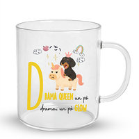 Cangkir Kaca Buatan Tangan Motif Kucing Kartun Tahan Panas dengan Huruf "ABC" Berwarna untuk Susu Pagi, Kopi, Teh, Minuman Anak-anak