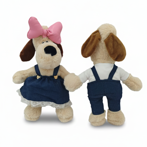 צעצוע כלב רך וחמוד בסיטונאות, בובת פרווה עם תלבושות מרובות, דמות מצוירת, מתנה לילדים, בנות ובנים - Product Image 3