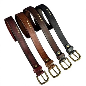 Ceinture de luxe carrée en acier avec boucle ardillon en cuir de vachette, longueur personnalisable, style vintage, pour homme, faite à la main, écologique, imperméable et durable - Product Image 6