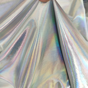 Tessuto Elasticizzato con Stampa a Caldo e Laser in Lamina Bianca per Abbigliamento da Danza - Product Image 3