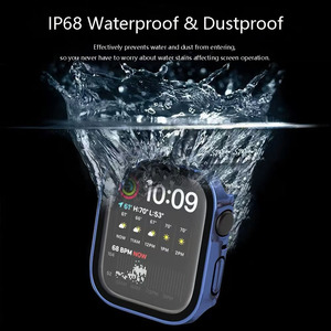 Custodia Impermeabile in Vetro Temperato All-in-One per <span class=keywords><strong>Apple</strong></span> <span class=keywords><strong>Watch</strong></span> Serie 11 9 <span class=keywords><strong>8</strong></span>, Bordo Dritto Opaco Elettroplaccato, Protezione Completa - Product Image 4