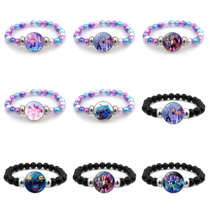 24 thiết kế handmade Thợ Săn Quỷ Kpop Anime thời trang Vòng đeo tay dễ thương derpys Phụ Nữ Vòng đeo tay thủy tinh Mặt dây chuyền đính cườm Vòng đeo tay git - Product Image 1