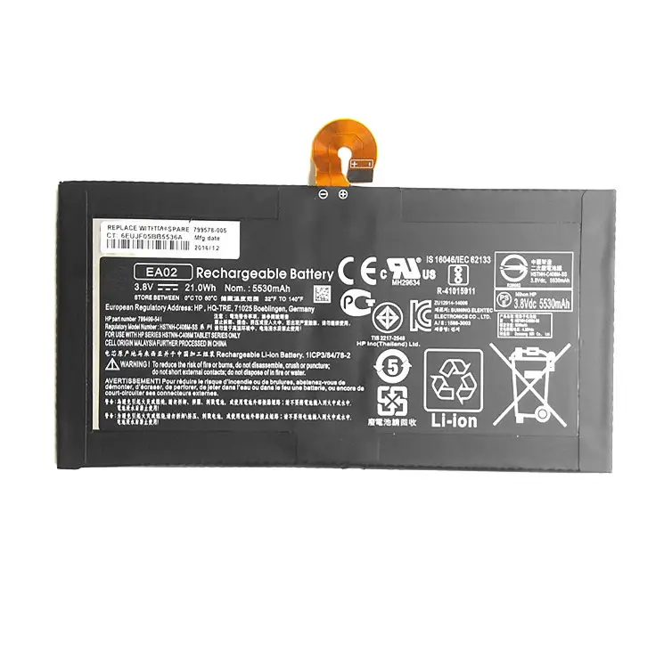 genuine laptop battery EA02 for HP Pro Tablet 608 Pro Tablet 608 G1 Series notebook batteries 3.8V 21Wh HSTNN-C408M-SS EAO2