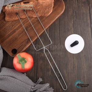 Stainless Steel Three Pronged <b>BBQ</b> Fork Camping Cooking <b>Tool</b> Modern Design For Outdoor Use - Product Image 2