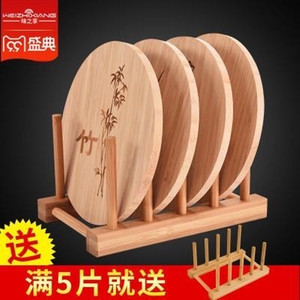 Posavasos de Bambú Redondos, Aislantes del Calor, Resistentes al Aceite, Manteles Individuales para Mesa de Cocina con Diseño Floral, 0.8 cm de Grosor - Product Image 3