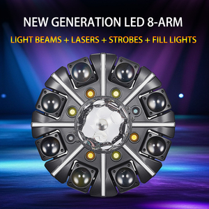 ไฟดิสโก้แบบเลเซอร์ 150W 8 แขน รุ่น Magic Ball Pattern 4-in-1 พร้อมไฟสโตรบ 5W COM สำหรับ KTV บาร์ และคลับ - Product Image 2