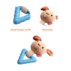 2025 superzoo gigwi suppa <span class=keywords><strong>puppa</strong></span> ตุ๊กตาสุนัขของเล่นยางแหวนสามเหลี่ยม S ขนาด squeaker ภายใน - Product Image 2