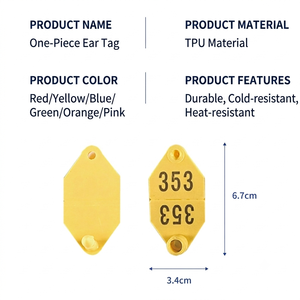 Etiquettes d'oreille monobloc en TPU pour chèvres et porcelets, imprimées au laser, 34*67mm, modèle Caprae Aures - Product Image 3