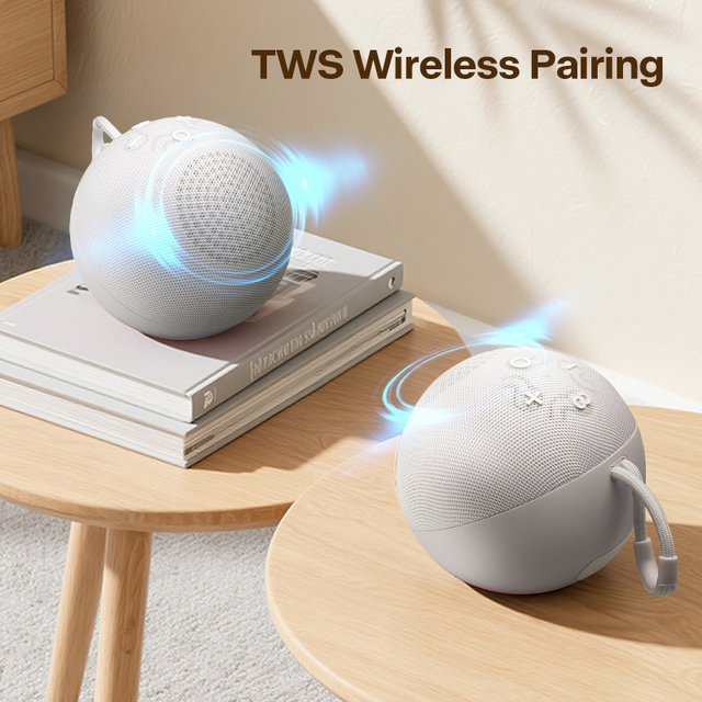 Portable Spherical Mini Wireless for 5.3 Speaker with 5W Bass IPX4 Waterproof RGB LED Lighting-Outdoor Smart Speaker