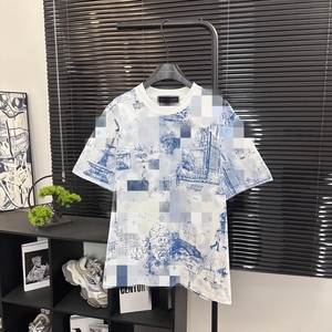 T-shirt unisexe surdimensionné en coton, motif chevalier bleu et blanc, col rond, décontracté, streetwear, manches courtes, été - Product Image 3