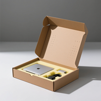 Boîte d'ordinateur en papier ondulé de taille personnalisée fabricant d'emballage recyclable boîte de paquet d'accessoires de cordon d'alimentation pour ordinateur portable avec insert