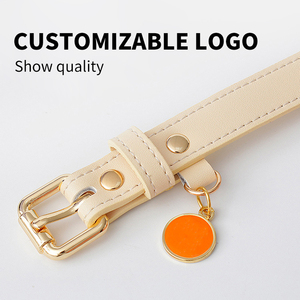 Collar de cuero ajustable personalizado para mascotas, hebilla de Metal de diseñador, sólido, duradero, resistente al desgaste, venta al por mayor - Product Image 4
