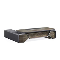 Mobilier de bureau contemporain Coin du président PDG Boss Ensemble de table de bureau de luxe en forme de L Bureau de travail de direction